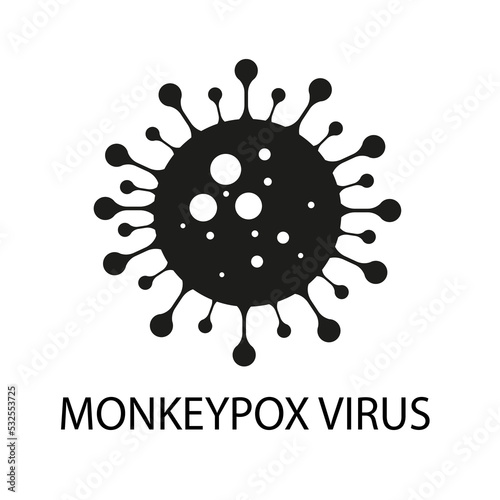 Monkey pox virus icon on white background. Vector illustration photo