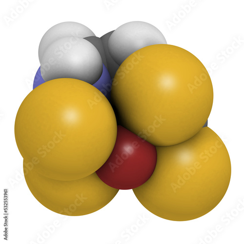 Zineb zinc organosulfur fungicide molecule, 3D rendering. photo