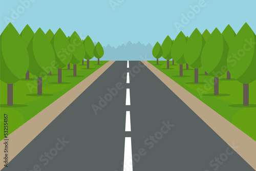 Road and forest business strategy. Vector illustration