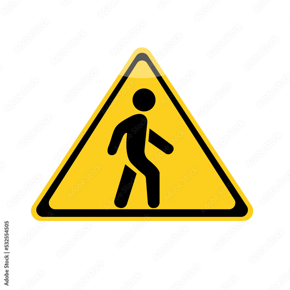 Icon of a person on a road sign. Vector illustration Icon of a person on a road sign. Vector illustration