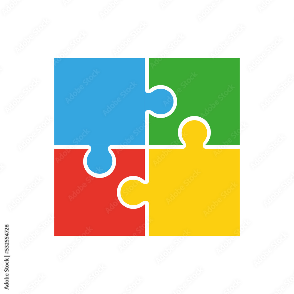 Puzzles on a white background. Vector illustration Puzzles on a white background. Vector illustration