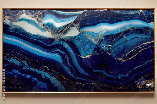 sapphire colors. Abstract ocean art. Natural Luxury. Stones like marble contain all the history and secrets of the Earth, adding a sense of mysticism to their innate beauty