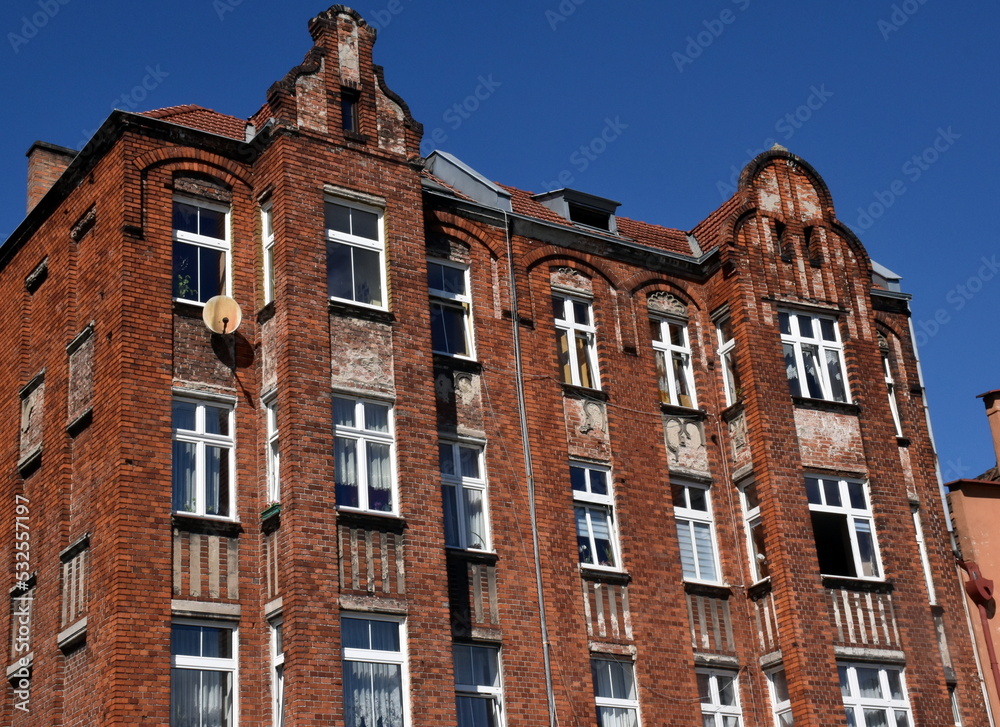 Fototapeta premium Malerische Backsteinfassaden in Danzig