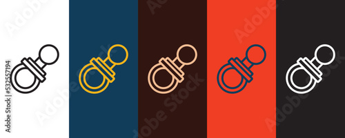 Pacifier outline icon illustration isolated vector sign symbol
