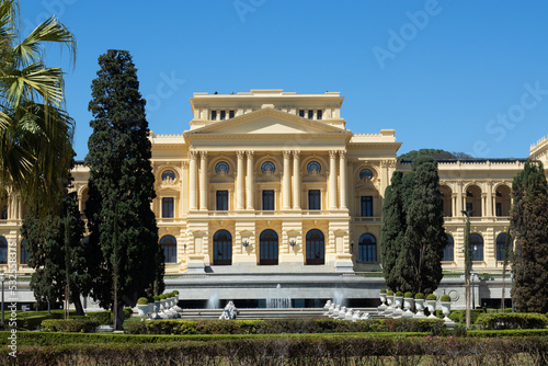 Front view of Paulista Museum aka Ipiranga Museum after its restoration at the Independence Park, Ipiranga, São Paulo, Brazil - Frente do Museu do Ipiranga depois da reforma, Parque da Independência