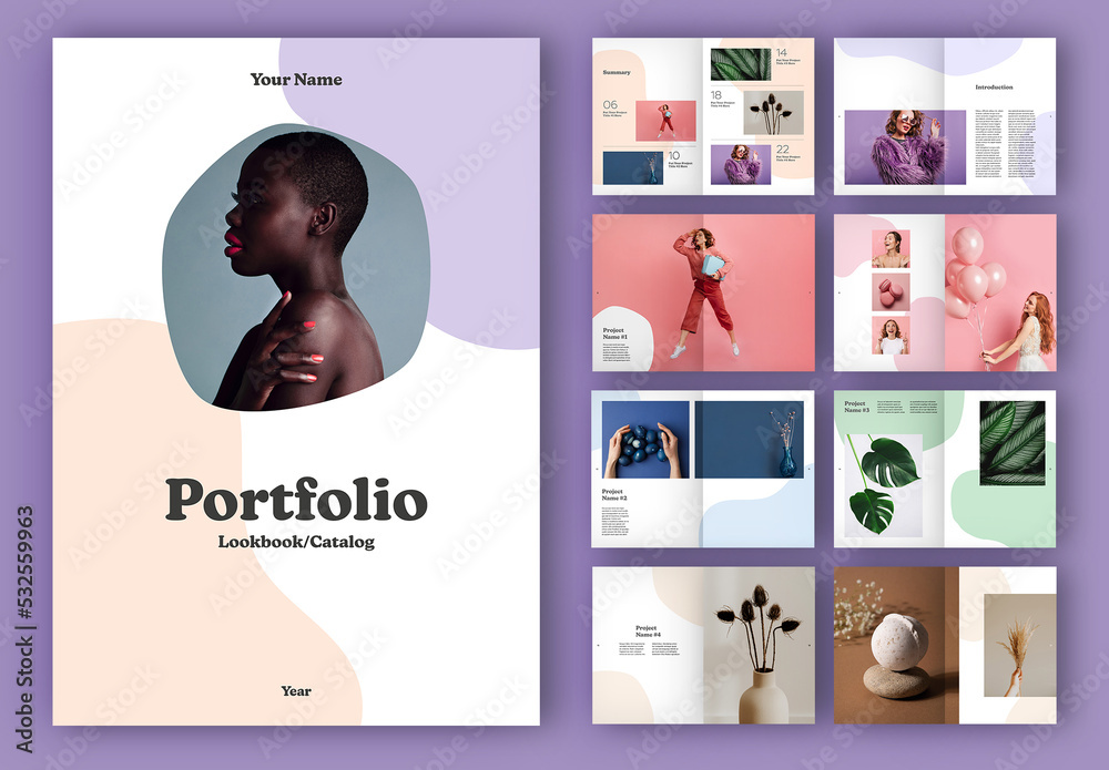 Colorful Portfolio Brochure Layout Stock Template Adobe Stock