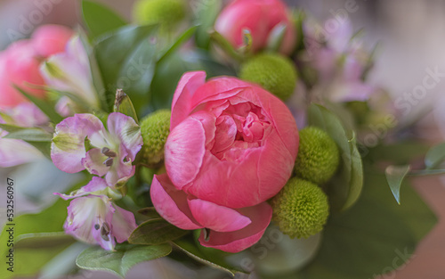 Pink peony floral arrangement 