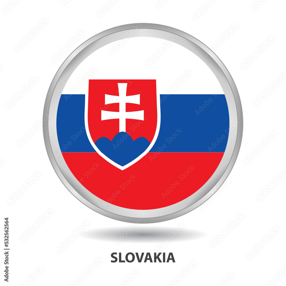 Slovakia round flag design is used as badge, button, icon, wall painting