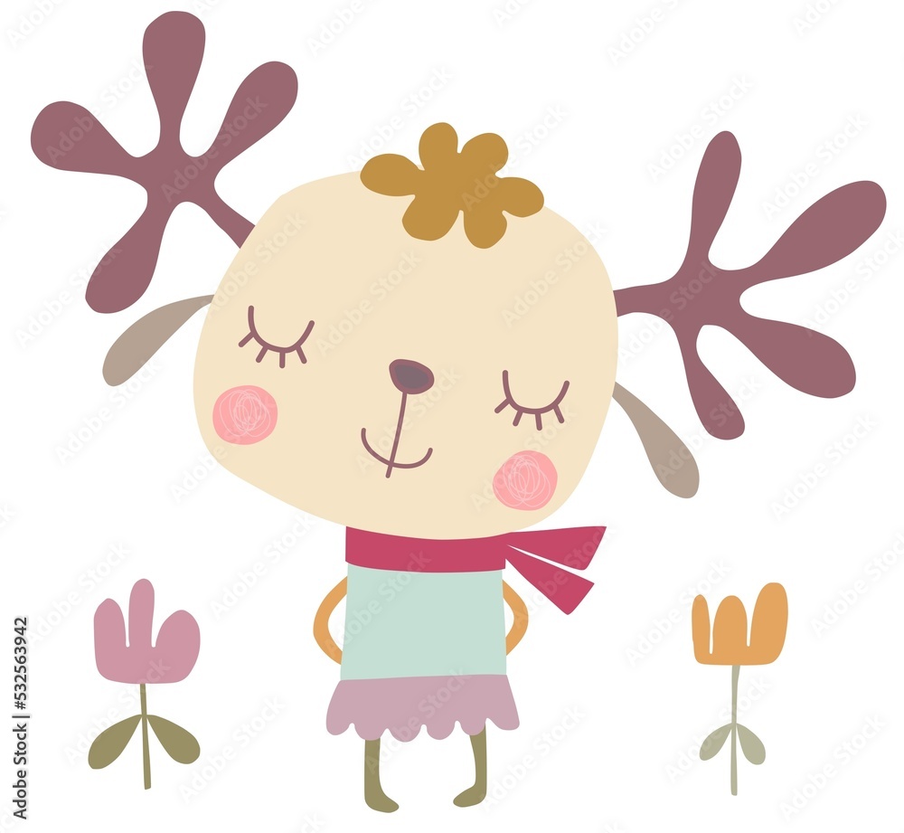 Obraz premium Reindeer cartoon character