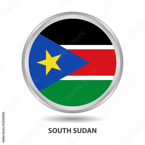 South Sudan round flag design is used as badge  button  icon  wall painting
