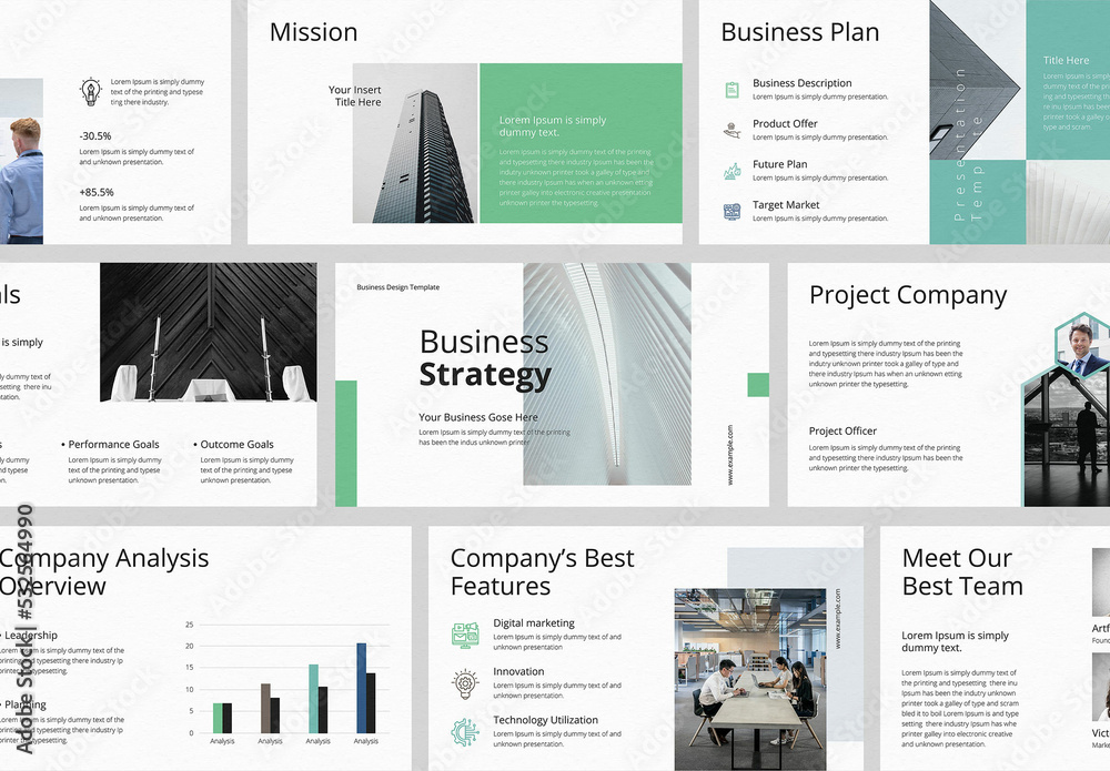 Business Strategy Presentation Stock Template | Adobe Stock