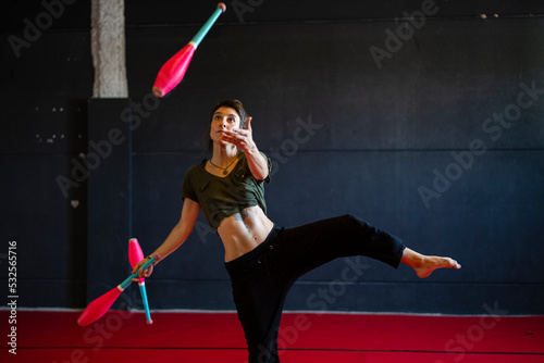 Female training her agility