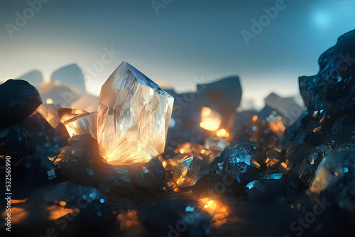 Precious stones on the ground diamonds