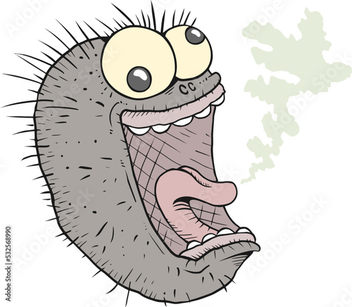 Imaginative mad head with bad breath