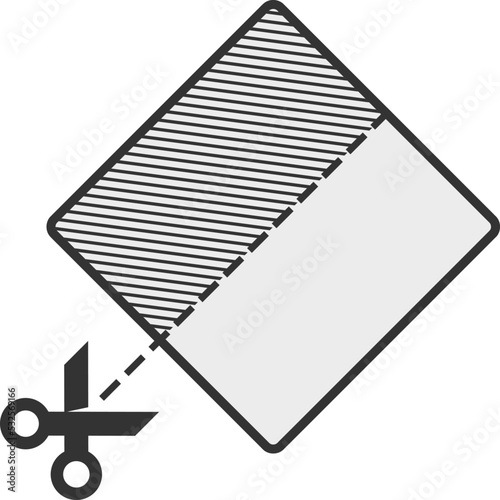 Scissors cutting symbol