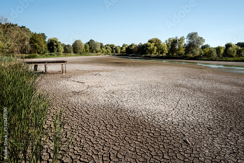 Dried up lake as a result of climate change.