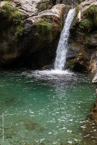 Fototapeta Naklejka Na Ścianę i Meble -  Val Vertova waterfalls, Italy. Waterfalls with clear and clean water.