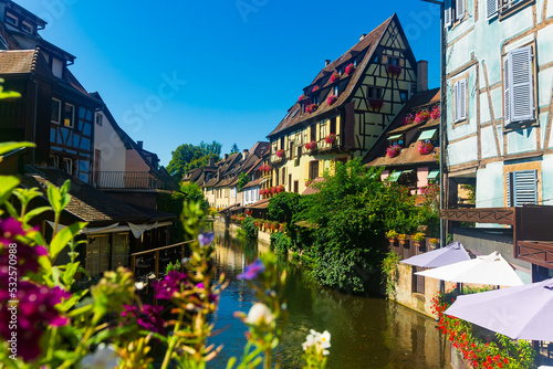 Colmar is a picturesque old town with beautiful traditional half-timbered houses. Alsace, France