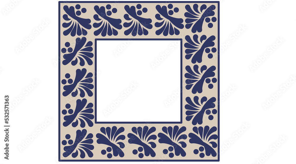 Obraz premium diseños de talavera en azul, plumeado PNG patrones