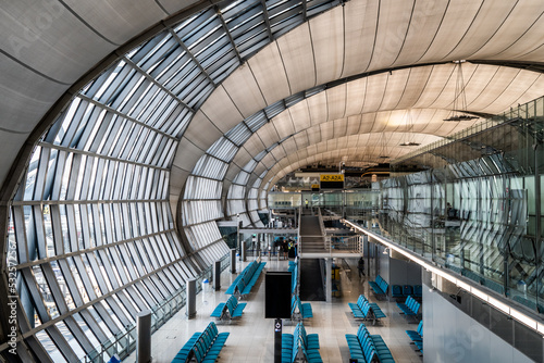 An empty airport gate photo