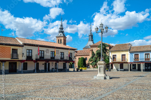 Main square in the town of Navalcarnero, Community of Madrid, Spain