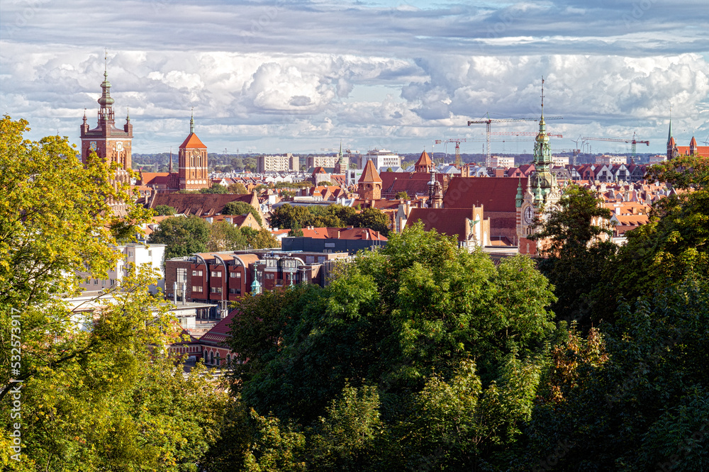 Scenic summer panorama in Gdansk