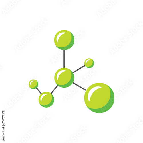 molecule, colored icon, flat style