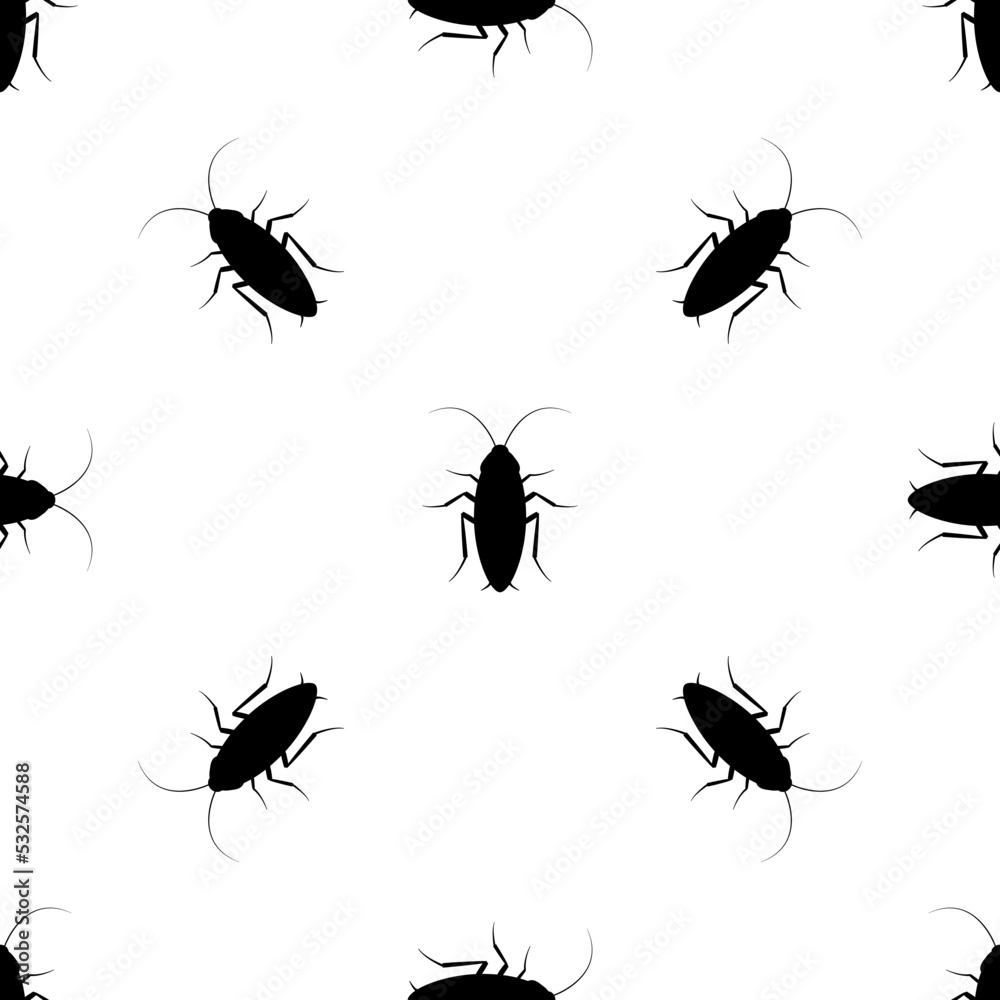 Cockroach bug ant seamless background insect pest vector illustration background design. Cockroach bug ant seamless background insect pest vector illustration background design.