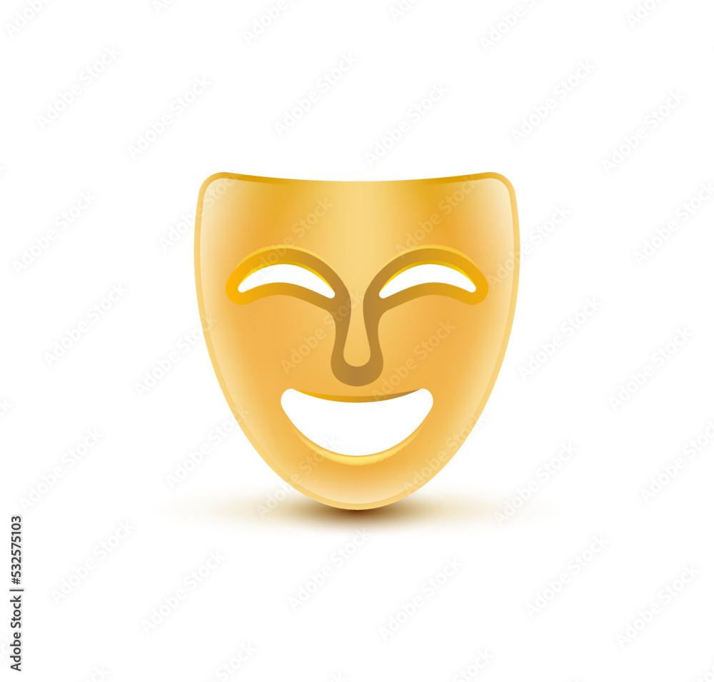 Theatre mask icon silhouette. Theatre drama comedy vector icon, actor acting logo