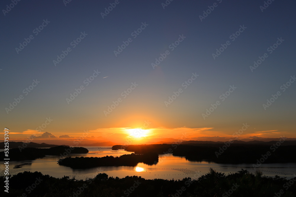 志摩市　英虞湾の夕陽