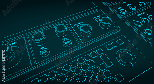 CNC control panel close up