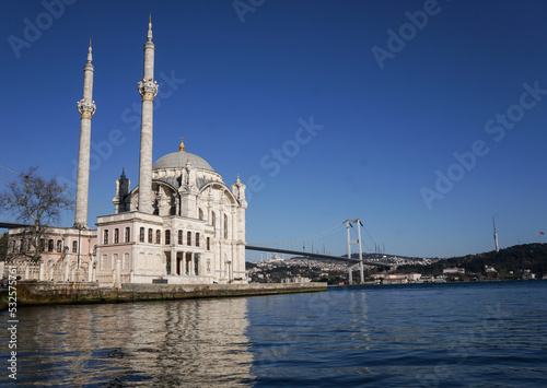  Ortakoy Mosque, Bosphorus Bridge, Istanbul Strait and Ships 