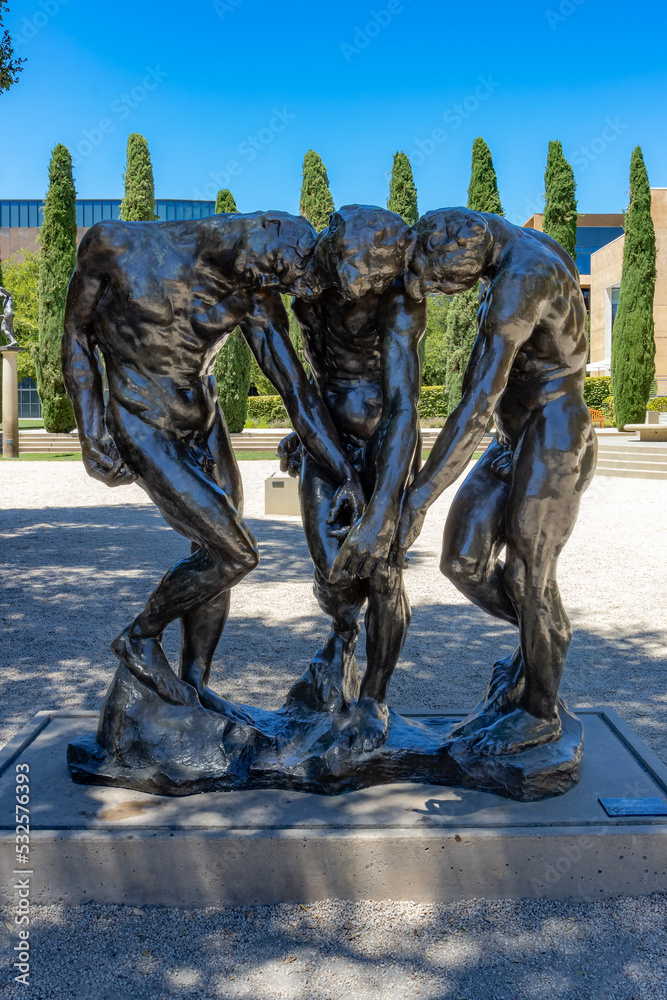 Rodin Collection STANFORD, CA/USA - August 7, 2022: The Rodin collection of bronze ...