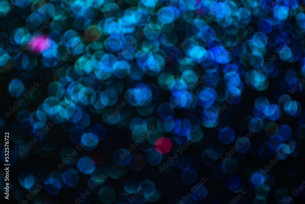 Blue bokeh on a black background