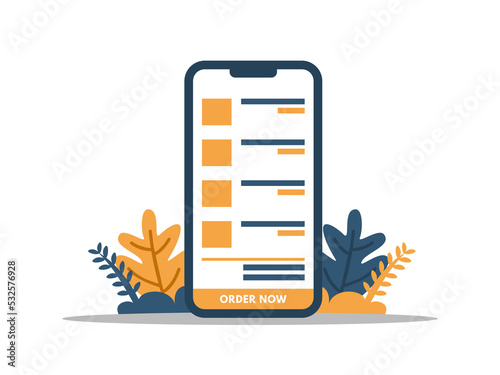 Food Order Delivery Flat Illustration