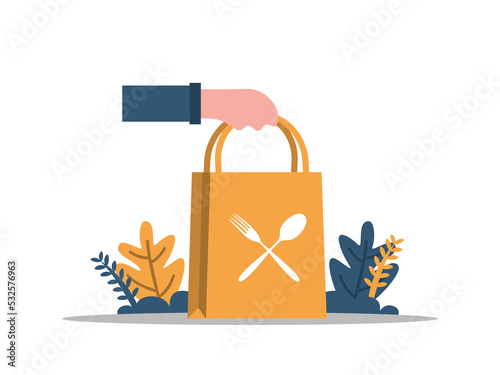 Food Order Delivery Flat Illustration