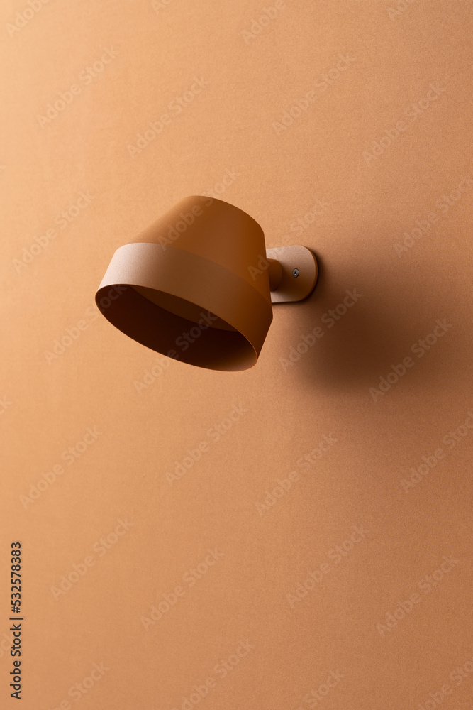 Closeup view at colorful rounded wall lamp Closeup view at colorful rounded wall lamp