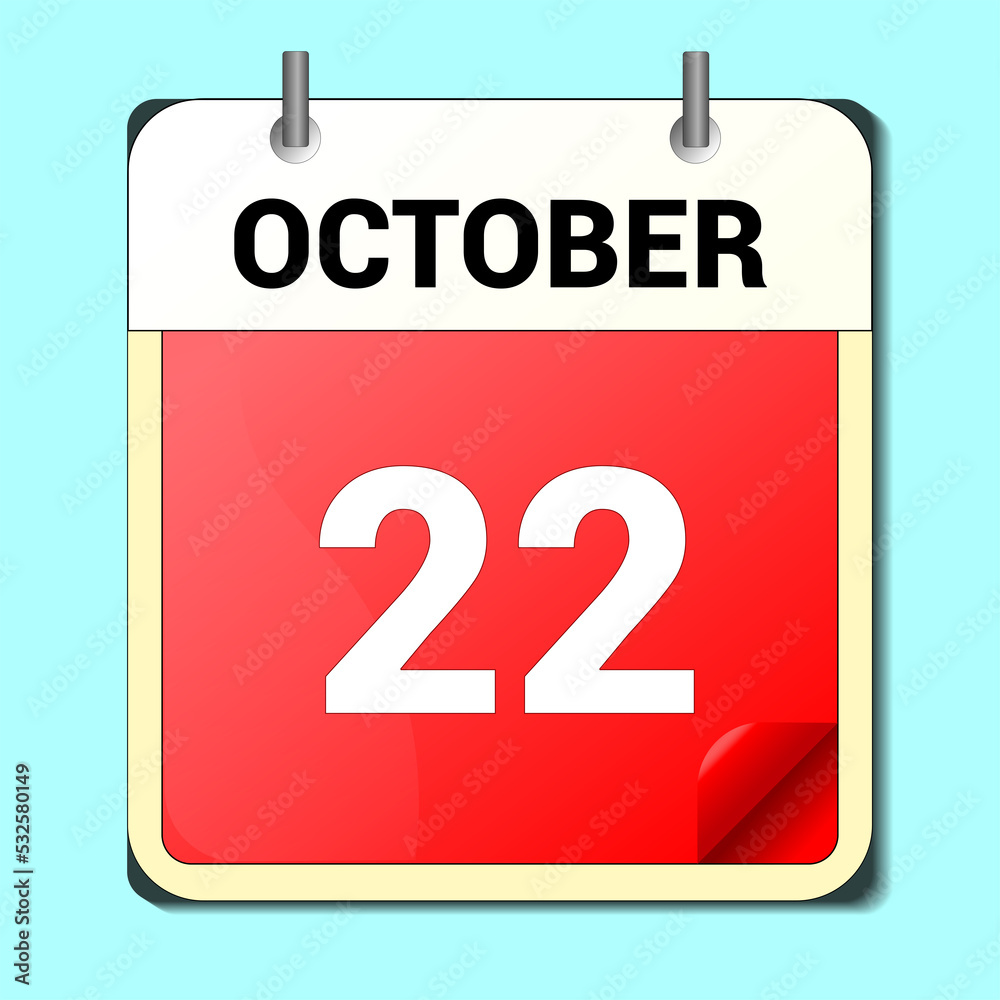 day on the calendar, vector image format, october 9 day on the calendar, vector image format, october 9