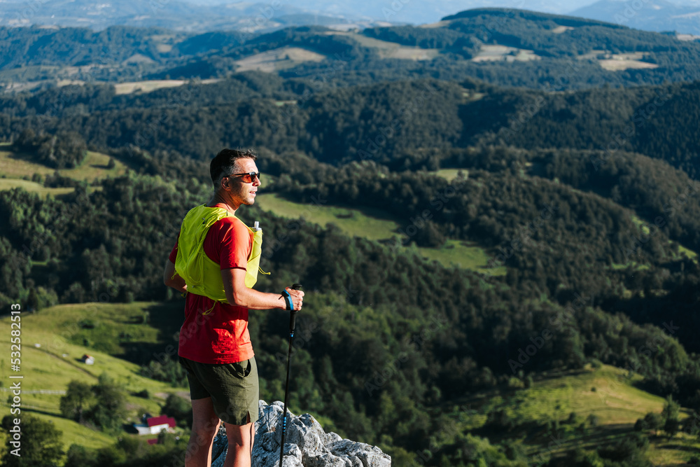 Man Standing Above Scenery. Man Standing Above Scenery.