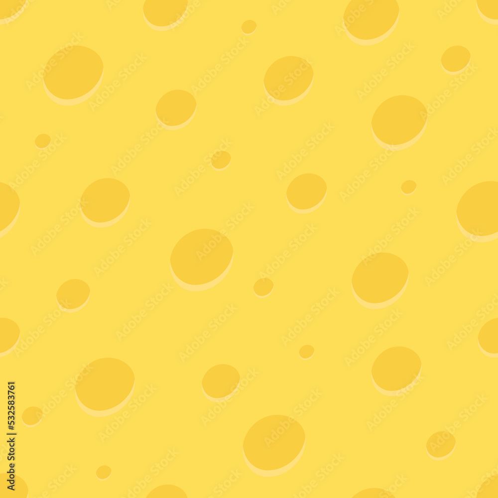 Cheese texture with holes flat seamless pattern
