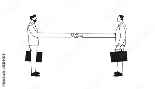 illustration of long discussion, agreement between two businessmen photo