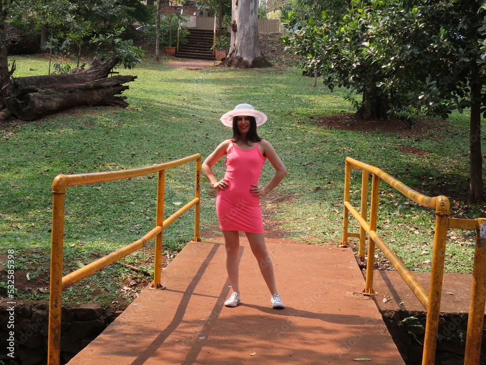 Fototapeta premium girl on a bridge