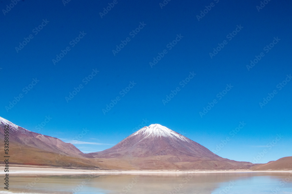 mountain with volcano