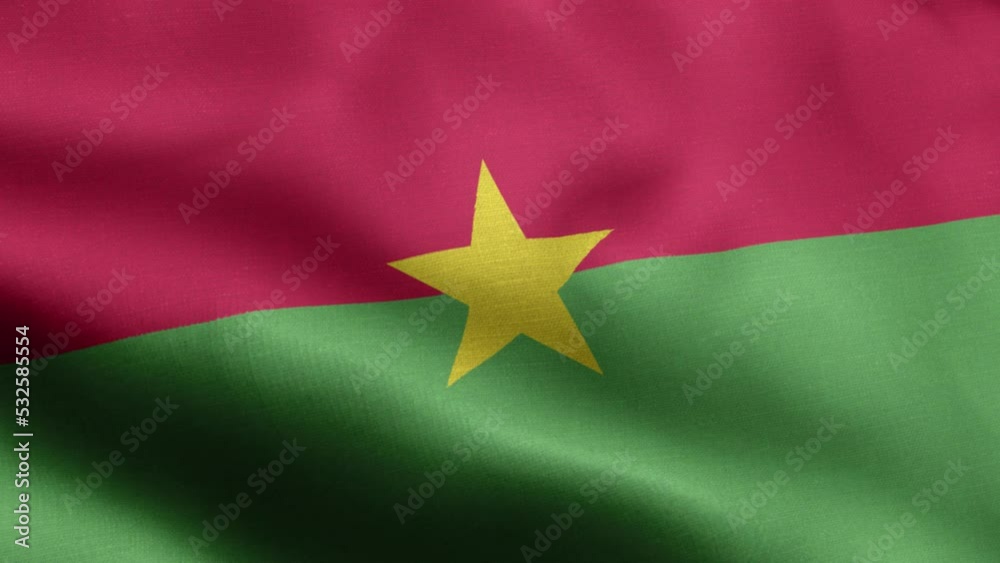 Flag Of Burkina Faso - Burkina Faso Flag High Detail - National flag Burkina Faso wave Pattern loopable Elements - Fabric texture and endless loop - Highly Detailed Flag - The flag of fluttering Flag Of Burkina Faso - Burkina Faso Flag High Detail - National flag Burkina Faso wave Pattern loopable Elements - Fabric texture and endless loop - Highly Detailed Flag - The flag of fluttering