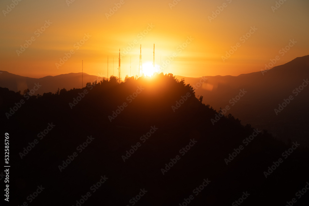 sunset in the mountains