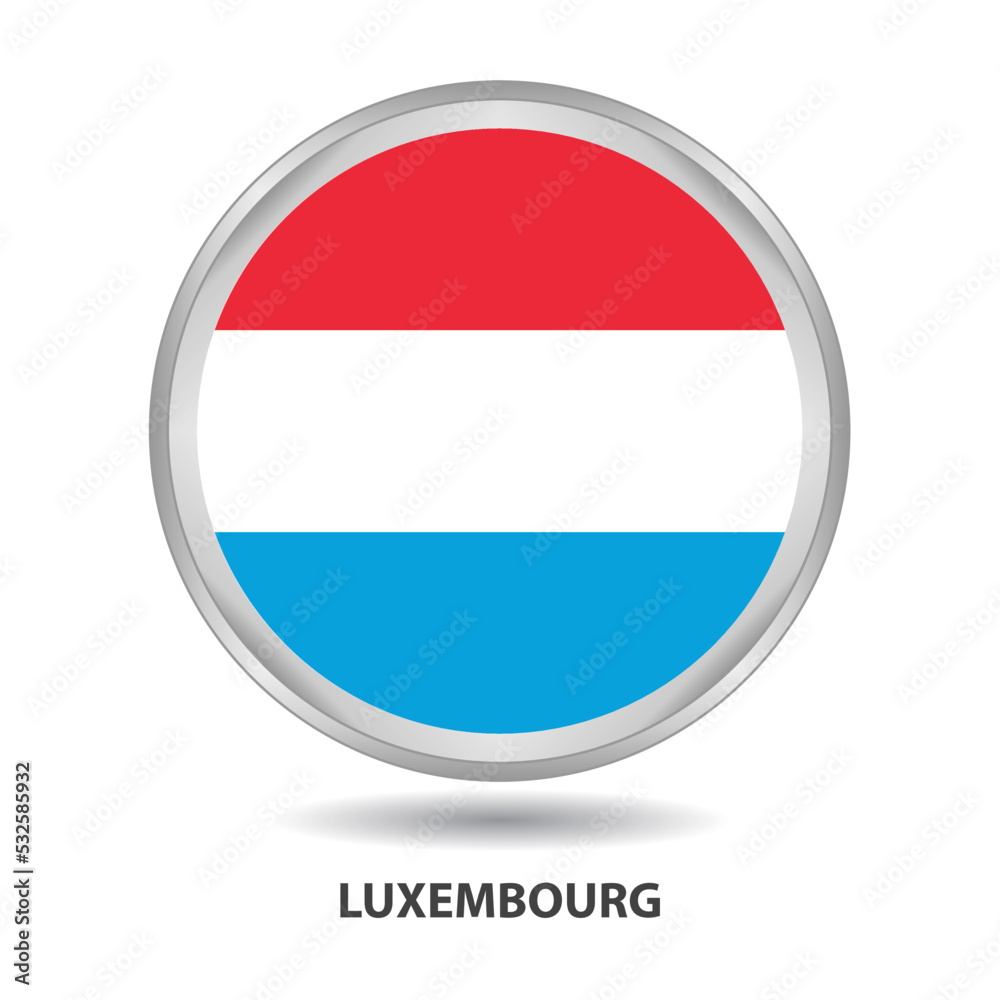 Luxembourg round flag design is used as badge, button, icon, wall painting Luxembourg round flag design is used as badge, button, icon, wall painting