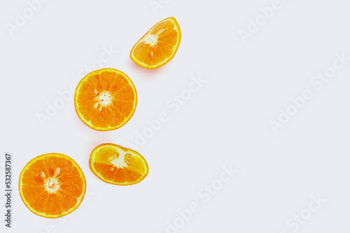 Fresh orange citrus fruit isolated on white background. Juicy  sweet and high vitamin C