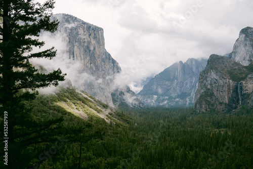 Cloudy view in Yosemite Valley