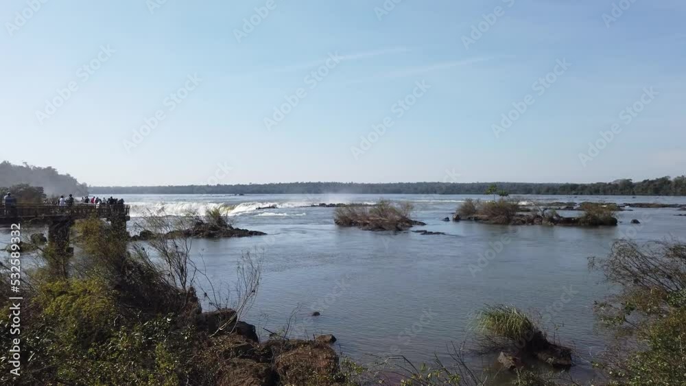 Puerto Iguazu, Argentina: 06-27-22. Trail to the main viewpoint in the Argentine side of the Iguazu Falls. Puerto Iguazu, Argentina: 06-27-22. Trail to the main viewpoint in the Argentine side of the Iguazu Falls.