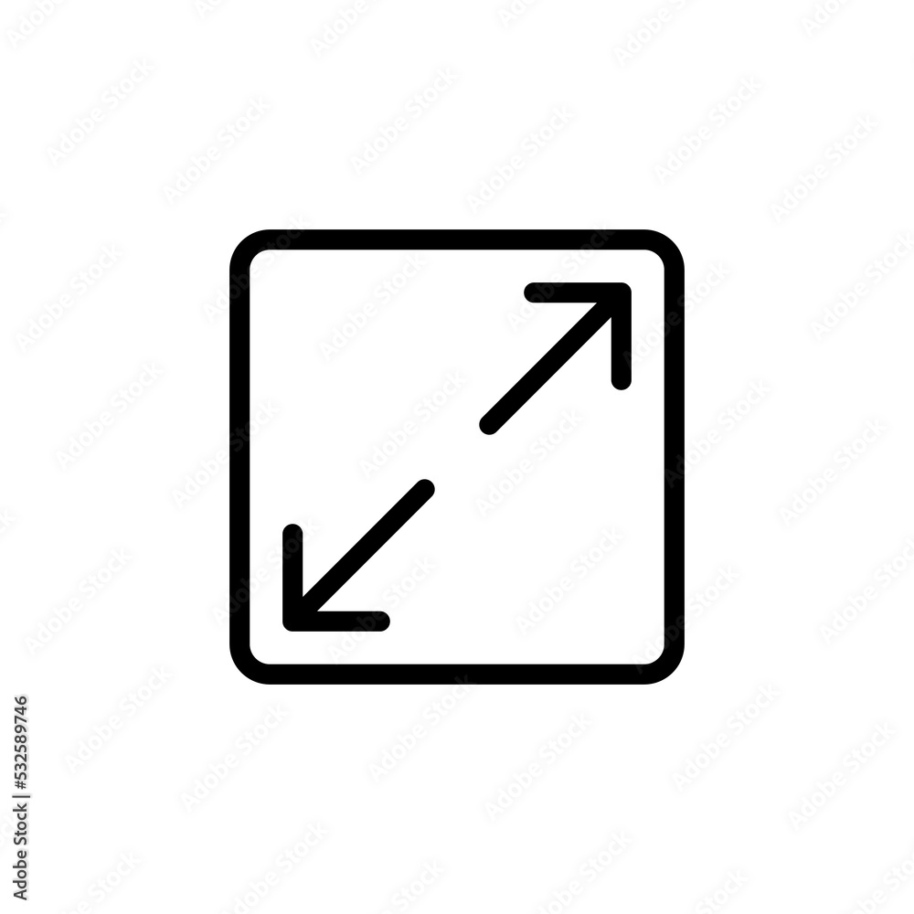 Fullscreen Icon vector for web and mobile app. Expand to full screen sign and symbol. Arrows symbol Fullscreen Icon vector for web and mobile app. Expand to full screen sign and symbol. Arrows symbol